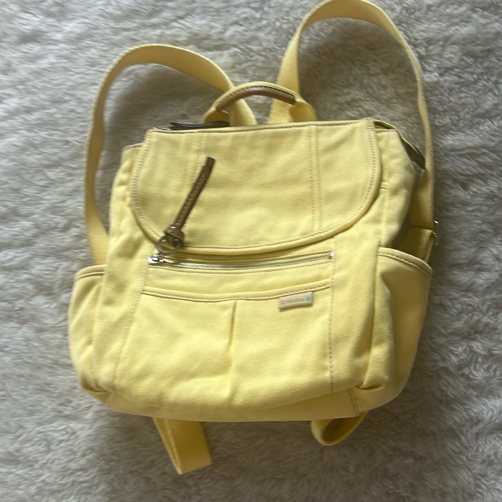Fossil Yellow Canvas Backpack